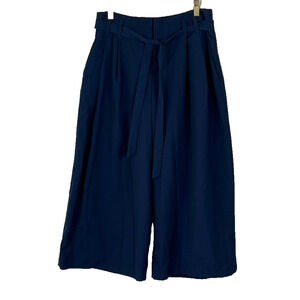 GAP Pants Women's Size 8 True Indigo Wide Leg Cropped Belted Tie Front Flowy